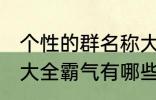 个性的群名称大全霸气 个性的群名称大全霸气有哪些
