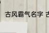古风霸气名字 古风霸气名字有哪些