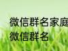 微信群名家庭名称大全 适合一家人的微信群名