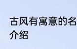 古风有寓意的名字 古风有寓意的名字介绍