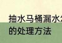 抽水马桶漏水怎么处理 抽水马桶漏水的处理方法
