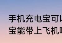 手机充电宝可以带上飞机吗 手机充电宝能带上飞机吗
